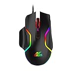 Ant Esports GM320 RGB Optical Wired Gaming Mouse | 8 Programmable Buttons | 12800 DPI I Ergonomic Design with Braided Cable – Black
