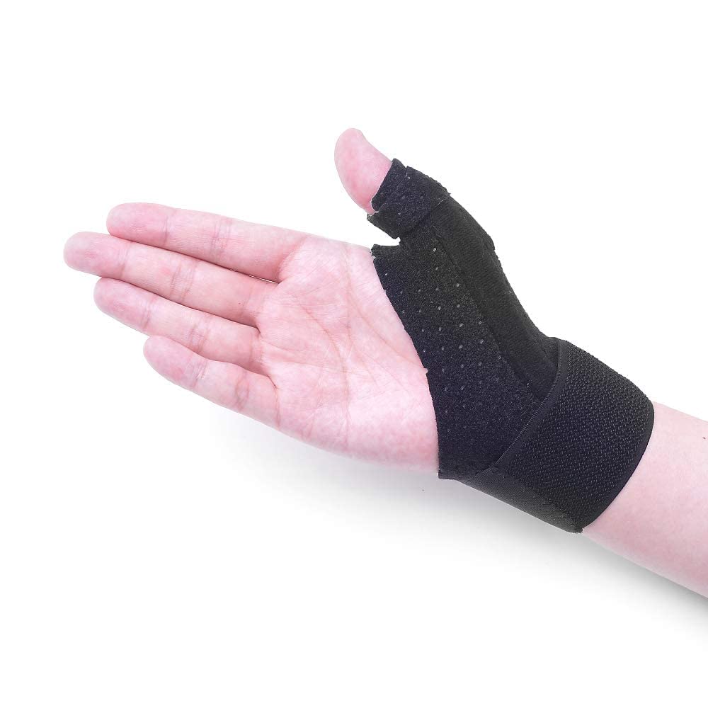 Breathable Spacer Fabric Reversible CMC Joint Thumb Stabilizer, Splint Spica, Abducted Thumb for BlackBerry Thumb, Trigger Finger, Mommy Thumb, Sport Wrist Thumbs Support (Left)