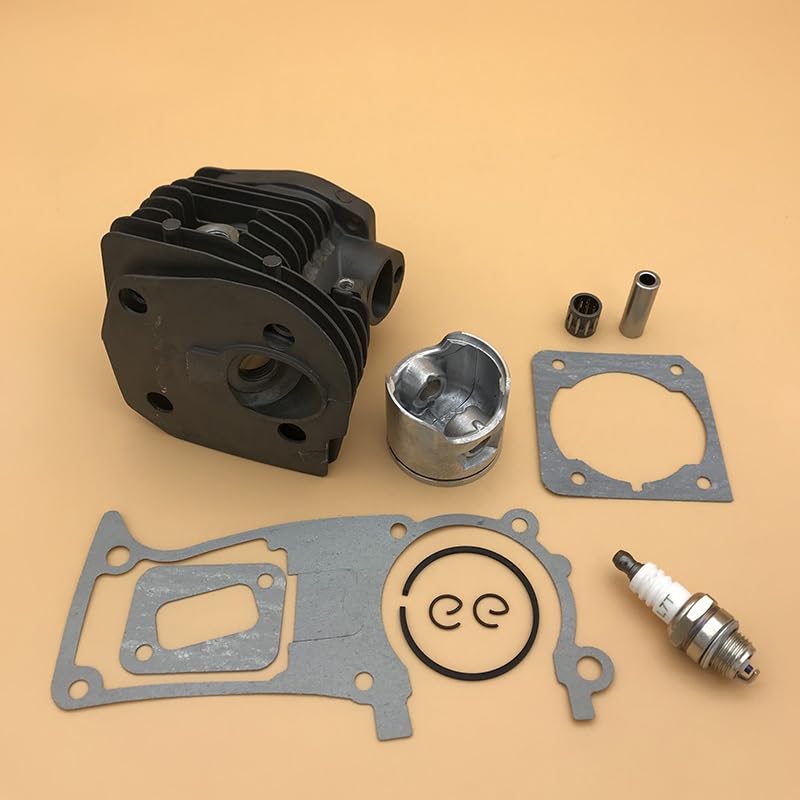 Piezas de jardín Kit de Junta de bujía de Motor de pistón de Cilindro de 44MM Apto for Husqvarna 350 353 351 346 XP 346XP repuestos de Motosierra de Gasolina Piezas de jardín