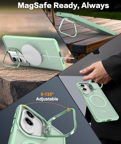 Image of DIZORO TPU+PC Samsung Galaxy S25 Edge 5g Case Compatible with Wireless Charging, with Camera Stand, Military Grade Drop Tested,Translucent Hard Back Soft Edge Back Cover (Matcha)
