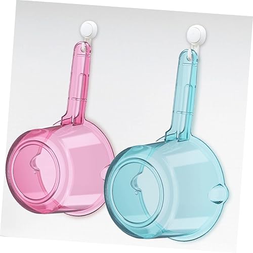 Miniatura 9 de HOMSFOU Cuchara de baño transparente, cucharón de agua de plástico, cucharas de baño, cucharas para baño, cucharón pequeño, cucharón de champú,