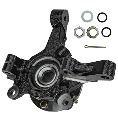 Image of Detroit Axle - Front Left Steering Knuckle and Wheel Hub Bearing CV Axle Shaft Assembly Replacement for 2007-2011 Dodge Caliber - 2pc Set