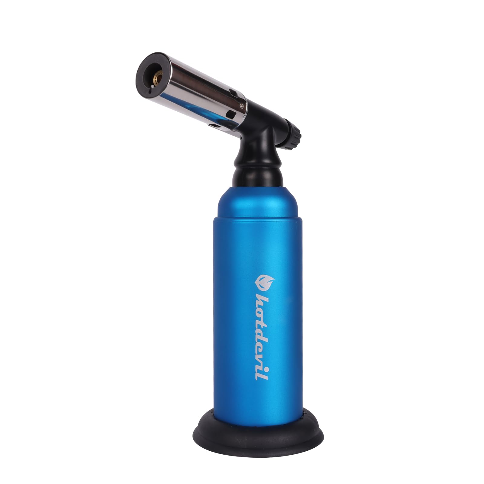 Hotdevil Antorcha de butano grande de 20 g, recargable, industrial, ajustable, llama única, soplete de cocina, encendedor con bloqueo de seguridad para soldar, hornear, soldar, manualidades (gas