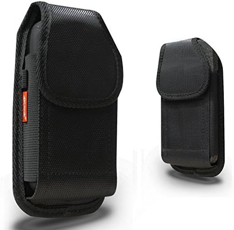 Samsung Galaxy J3 2017/ J3 Prime/ J3 Emerge Pouch, Nylon Pouch Belt Clip Belt Loops Flap Closure (Fits Cell Phone w/ Thick Cases: OtterBox, LifeProof, Battery Pack Case On)