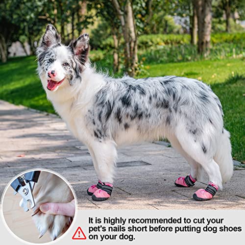 Beautyzoo Dog Shoes Boots&Paw Protectors For Small Medium Large Dogs,Reflective Dog Water Shoes Anti-Slip Sole For Winter Summer Cold/Hot Pavement,Waterproof Dog Booties For Woodfloor M,L,Xl 4Pcs/Set #TOP6