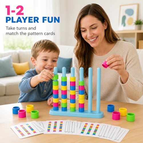 Color Stack Challenge Game-Fast-Paced Color Match Stacking Board Game Quick Thinking Head-to-Head Party Game for Family Game Night Travel-Friendly Competition Set for 2-4 Players (3) — view 4