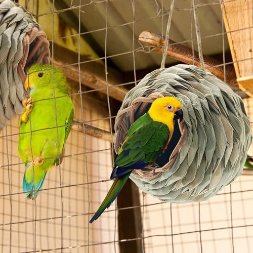 image for WDEFUN Humming Bird Houses for Outdoor Hanging, Natural Grass Bird Hut