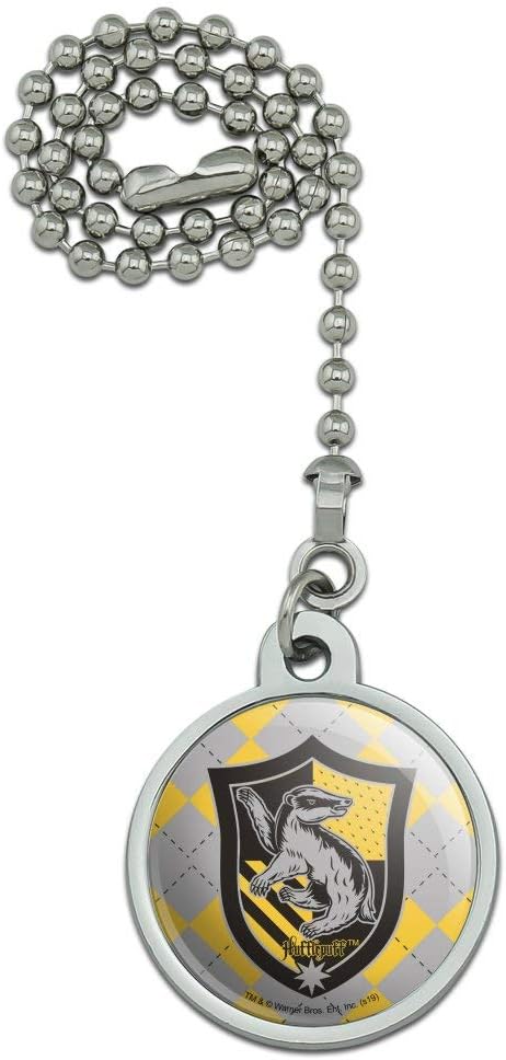 GRAPHICS & MORE Harry Potter Hufflepuff Plaid Sigil Ceiling Fan and Light Pull Chain