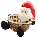 JuguHoovi Christmas Candy Storage Basket Christmas Party Gift Holder Xmas Storage Basket Fruits Container Basket Box Jar Santa Claus Candy Storage Basket Gift for Home Party Decoration