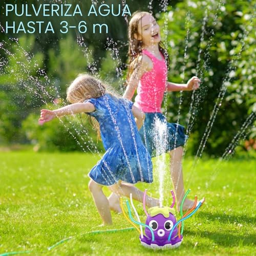 Miniatura 6 de Tosekry Juegos De Agua Para Niños Exterior, Juegos Piscina Para Niños Juguete Niño 3 4 5 6 7 8 9 10 Años, Aspersor Infantil Con Forma De Pulpo Juguetes De Agua Para Niños Pulpo-Púrpura
