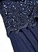 Alex Evenings Women's Tea Length Embroidered Bodice Mother of The Bride Gown, Wedding Guest Dress (Petite and Regular Sizes), Navy, 16