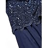 Alex Evenings Women's Tea Length Sequin Mock Dress (Petite and Regular), Navy, 12