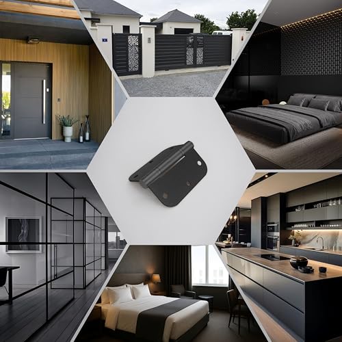24 Pack Matte Black Oil-Free Door Hinges 3.5'' Premium Stainless Steel Door Hinges 3.5'' X 3.5'' with 5/8" Radius Corner Heavy Duty Rust-Resistant Doors Hardware by RONESS - Used condition - Image 9