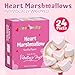4E's Novelty Heart Marshmallows (24 Packs) Pink & White Valentine Marshmallows Mini Individually Wrapped for Hot Chocolate, Valentines Candy Bulk for Kids Classroom Exchange Party Favors