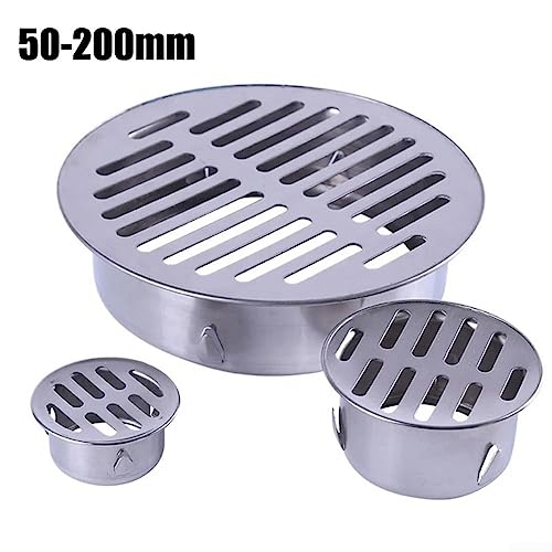 Runder Bodenablauf aus Edelstahl, Tropfgitter, Anti-Verstopfungsfilter, Haushaltsgerät für Balkon, Hof, Bodenablauf für Dach, Terrasse, Außengarten (ø 50 mm)