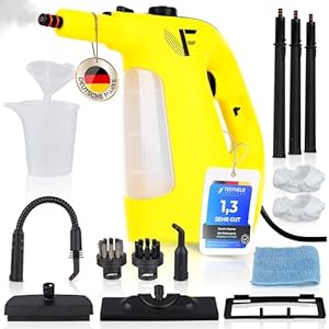 Neighbour's Friend® Dampfreiniger 2 in 1 mit Dampf Mop Funktion – Leistungsstarker Handdampfreiniger 1500W, 4m Kabel, 450ml Tank I Dampfreiniger Handgerät für Boden, Fenster, Bad, Teppich, Küche