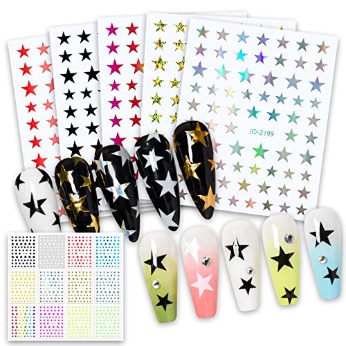 12 Sheet Black White Stars 3D Nail Art Stickers Heart Love Letter Image Transfer Stickers For Nail Self-Adhensive Shiny Silver Gold Slider Decals Manicure Accessories Tips Art Decorations #TOP28