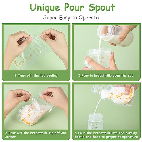 Miniatura 3 de Aolso Bolsas Leche, 130 Piezas Recipientes Almacenamiento Leche,Bolsas Almacenar Leche, 250ml Bolsas Congelar Leche Bolsa De Leche Recolector De Leche