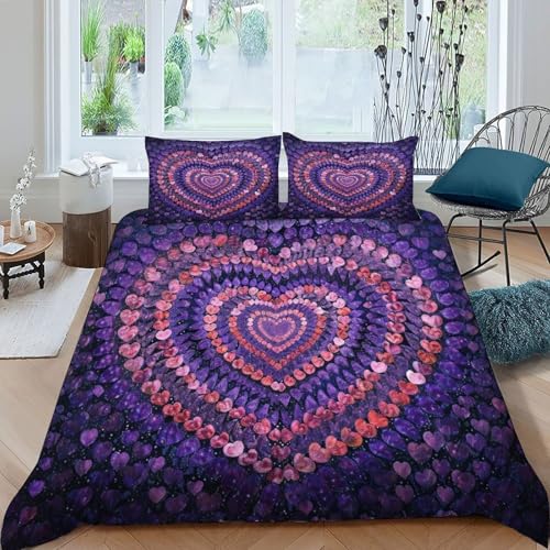 Housse de couette chambre à coucher lit 260x220 motif romantique moderne