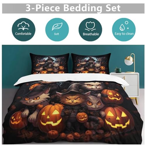 Housse de couette halloween 200x200cm en microfibre avec zip - 6