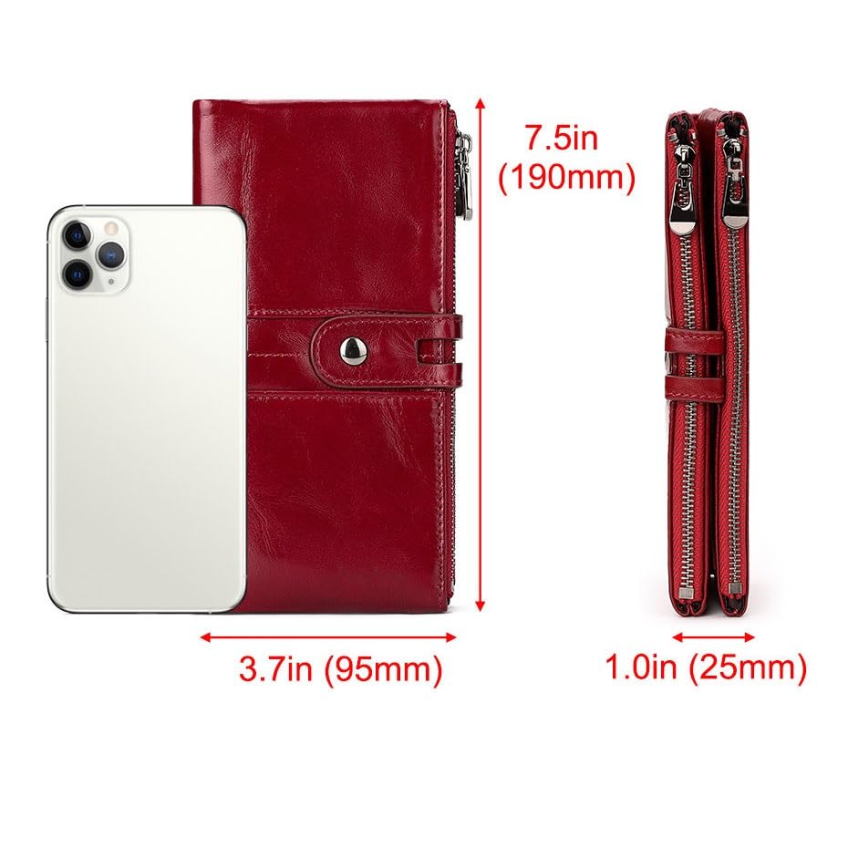 Women Wallet Genuine Leather Wallets Coin Long Purse Card Long Holder Handbag For Ladies2