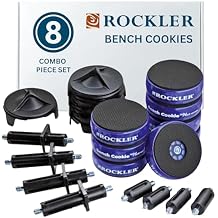 Rockler Bench Cookies Work Gripper Master Kit Cookies for Work Holding, Risers for Clearance, Cones for Finishing Connect Bench Cookie Plus for Added Height Woodworking Kit for Bench System