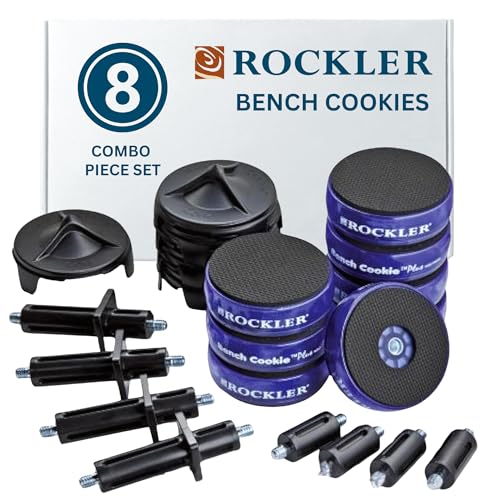 Rockler Bench Cookies Work Gripper Master Kit Cookies for Work Holding Risers for Clearance & Cones for Finishing Connect Bench Cookie Plus for Added Height Woodworking Kit for Bench System