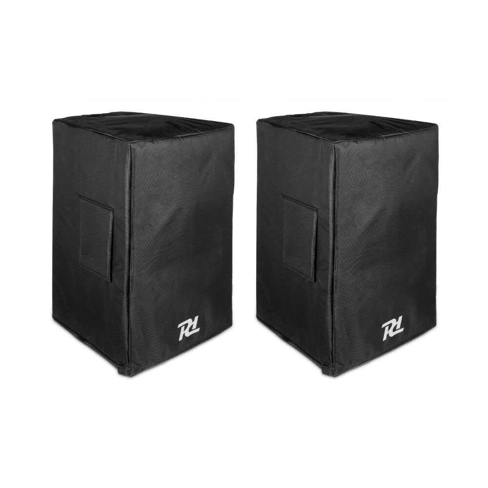 Power Dynamics SCP15- Pack 2 fundas para altavoz PDY215 resistentes al agua de nylon protector con acceso al panel trasero frontal acústicamente transparente, color negro