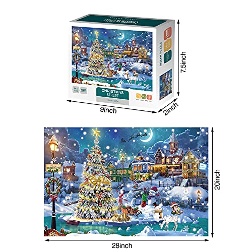 Christmas Jigsaw Puzzles 1000 Pieces for Adults for Women Men Mom Grandma - Difficult Hard Puzzles with Letters on Back - Premium Cardboard Perfect Interlocking Non-Toxic (28 x 20 in) - Thumbnail 2