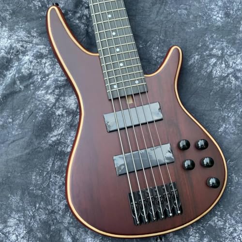 alljita Bajo eléctrico personalizado de 6 cuerdas, sistema de rec...