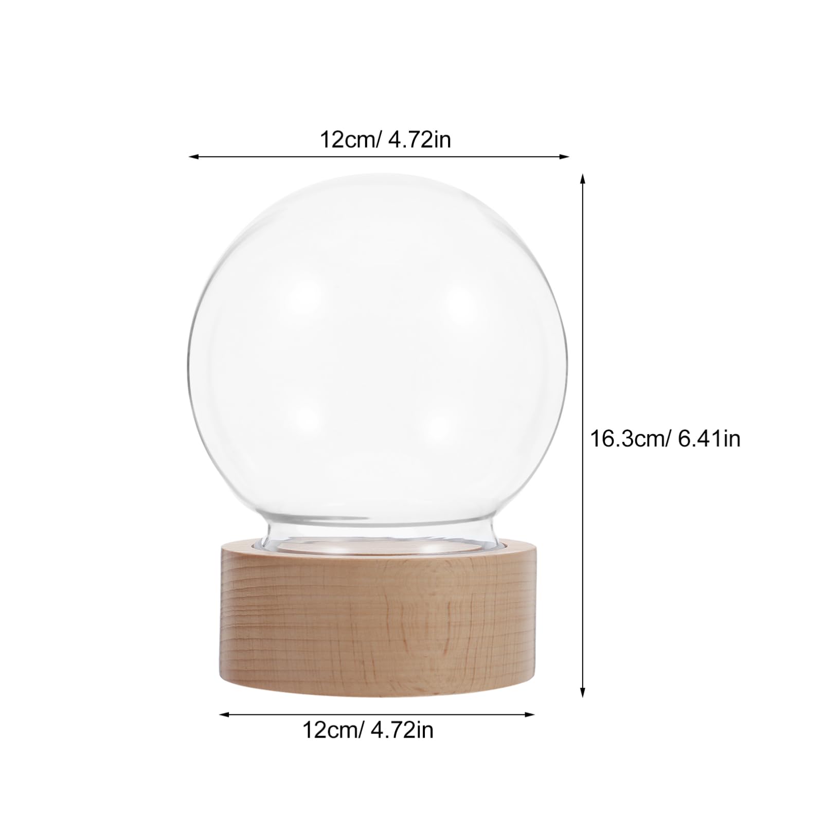 ABOOFAN Bola de Cristal con Base de Madera y Caja Musical Integrada, Kit Esférico para Crear Paisajes en Miniatura con Alta Transparencia y Estilo Elegante