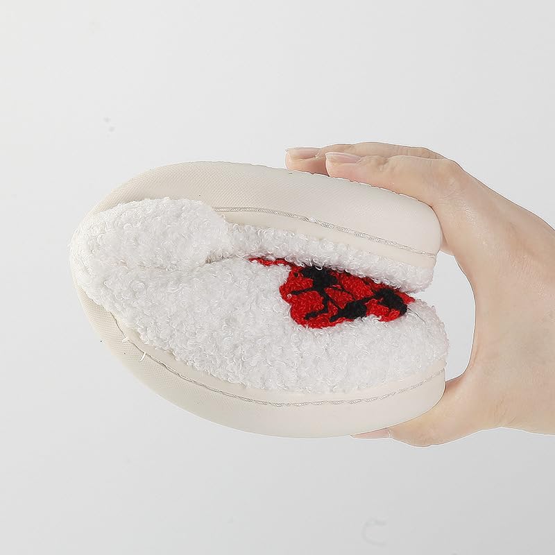 Snugeasy Christmas Slippers Reindeer for Womens Mens Soft Plush Comfy Warm Fuzzy Slippers Red Moose Santa Claus Indoor Outdoor Slip On House Slippers Christmas Gifts, Red Christmas Tree, 9-102