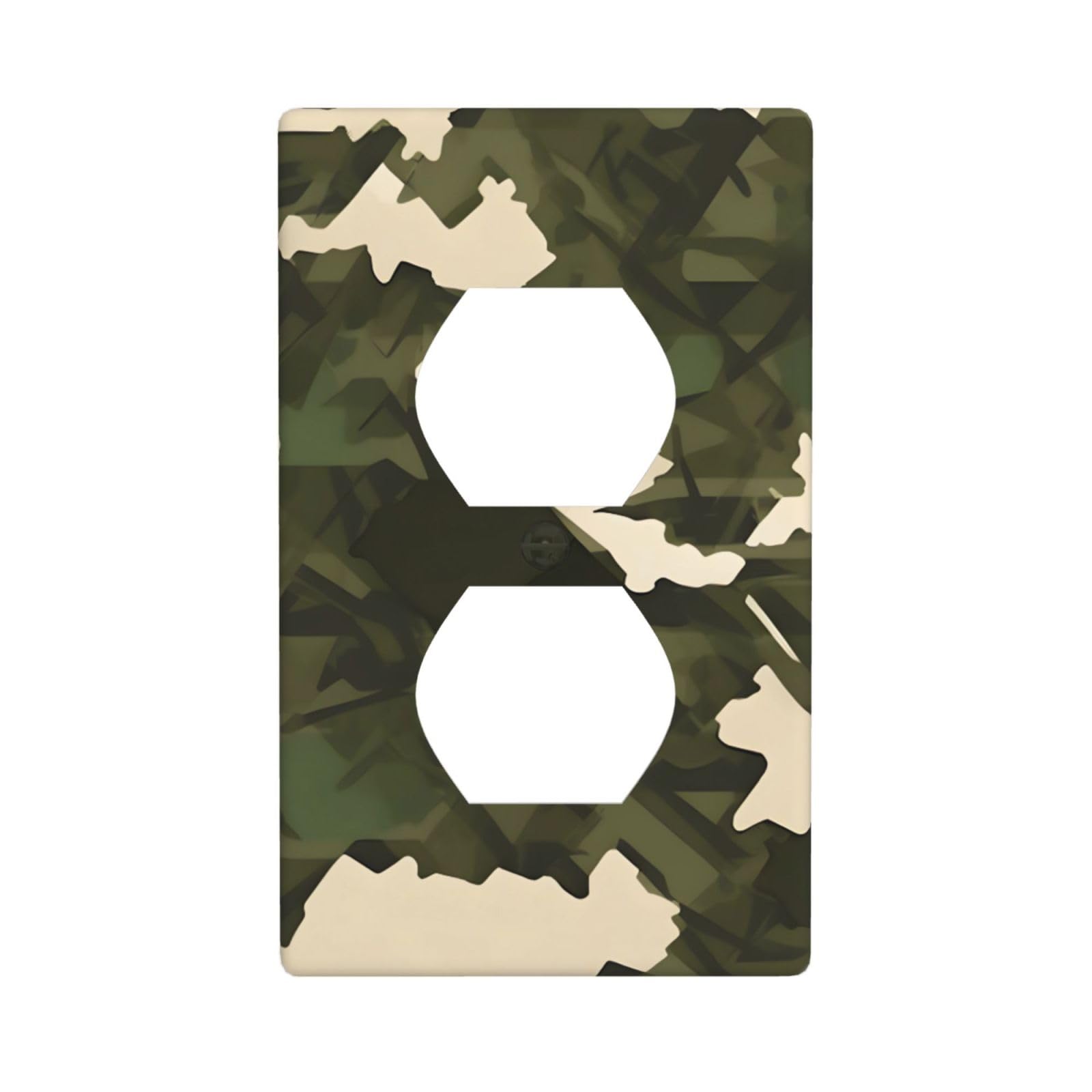 Army Camouflage Unbreakable Polycarbonate Switch Plate-1 Gang Screwless Wall Plate for Home Office