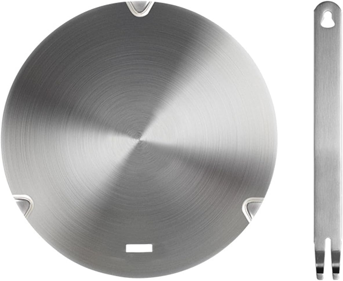 Heat Conduction Plate for Gas Stove, Induction Cooktop Mat, Stainless Steel Induction Adapter Plate with Removal Handle, Coffee Milk Cookware Simmer Ring Plate Induction Hob Heat Cooking (8.7inch)