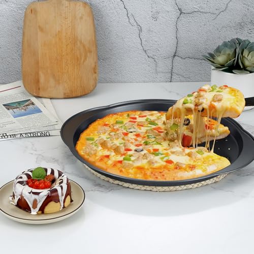 hunnycook 2 Pcs Pizza Trays for Oven -13" Pizza Pan with Holes and Handle, Carbon Steel, Non Stick Baking Tray Set for Cooking, Baking, Dishwasher Safe - Image 5