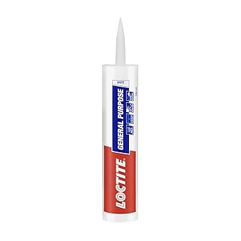 Loctite General Purpose GP silicone sealant, indoor and outdoor use, waterproofing for floor, walls, roof, silicone adhesive, tiles grout, bathroom, kitchen use, 280 ml, White