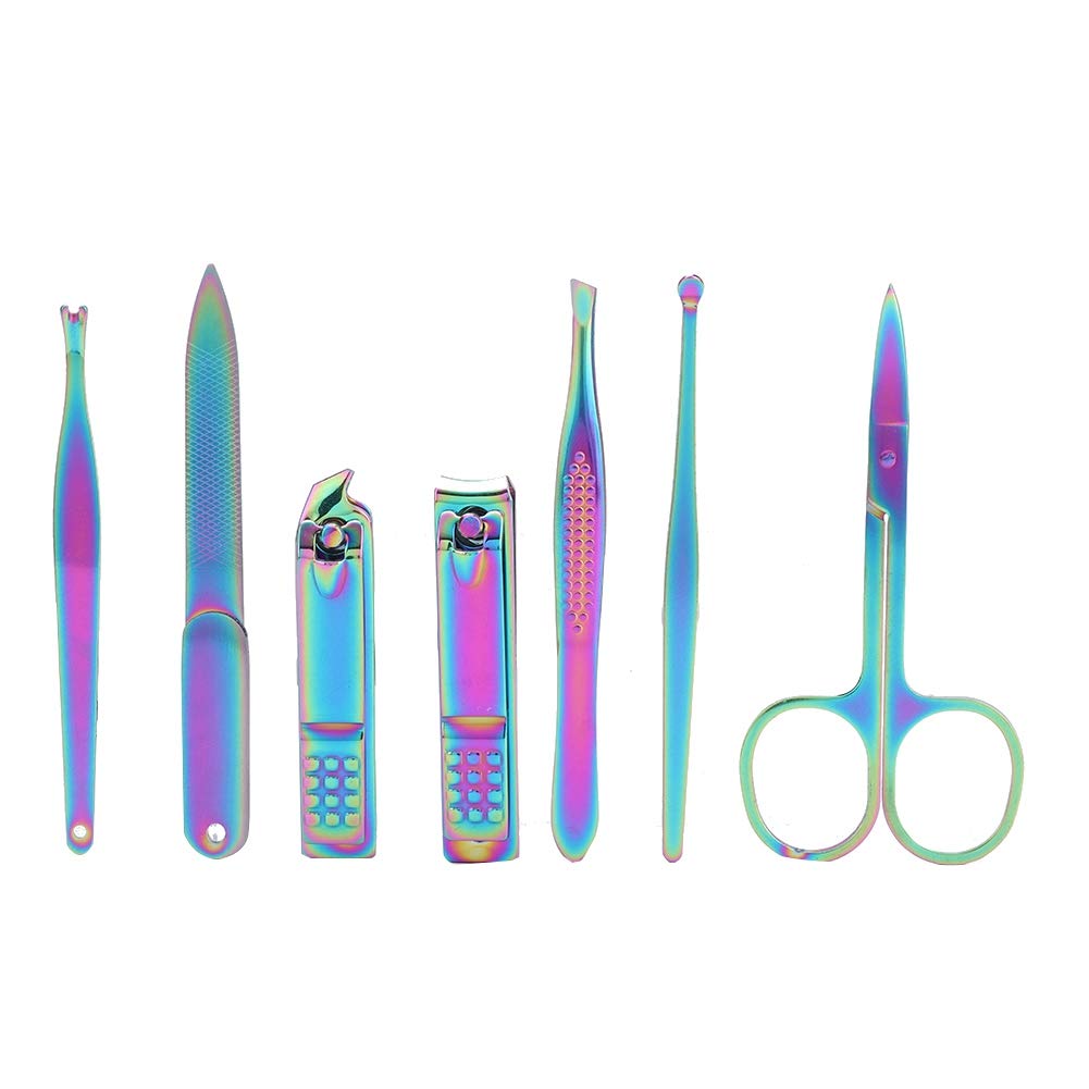 Kit per Chiodi per Dito, Kit di Cuticole 7pcs in Acciaio Inossidabile Clipper Set Trimmer Set Kit Manicure Manicure Pedicure Tool