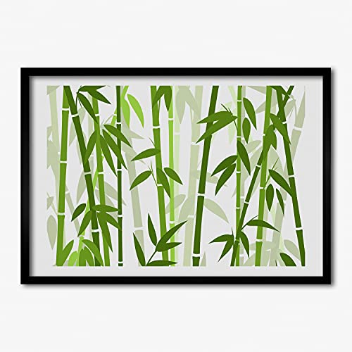 Cadre pour affiche 70x50 Tulup en bois aspect bambou contre murs vides