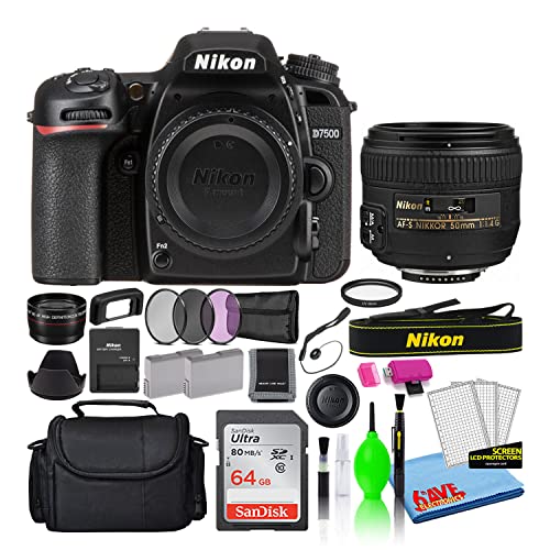 Nikon D7500 20.9MP Cámara DSLR con lente 50mm f/1.4G
