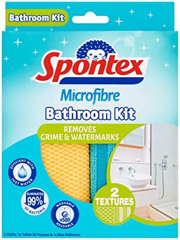 Spontex Microfibre Bathroom Kit (2 Cloths)