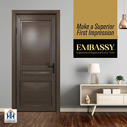 Embassy Door Hinge Solid Brass - 3.5 X 3.5 Inch, Heavy Duty, Black, Ball Bearings, Rust Resistant Pin, Architectural Designer Grade, Home Improvement, 2 Pack #TOP6