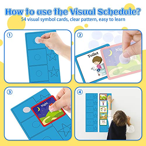 Beetoy Visual Schedule Cards For Kids With Autism, Home Chore Chart Routine Cards Autism Learning Materials With 1 Schedule Book And 30 Yellow Stars For At Home, School & In The Community #TOP1