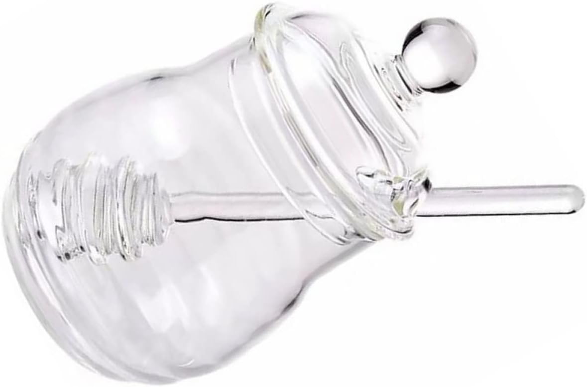 1 Set Ml Beehive Cover Lid Dipper Gadget Mini Sugar Store for Condiments Jar Glass Dispenser Honey and Pot Kitchen Sauces Home with Container Bottle Clear Crystal White J