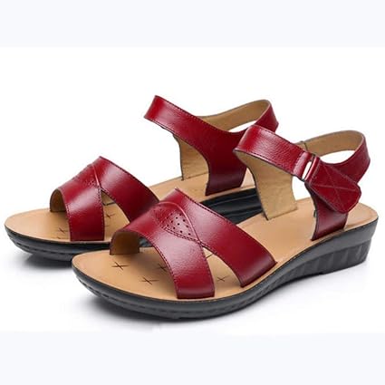 Amazon.com: LAIZIW Zapatos de mujer Verano Zapatos de Madre Mágico Palo  Sandalias de suela suave de mediana edad y vieja, sandalias de mujer  planas, rojo, 36 : Ropa, Zapatos y Joyería
