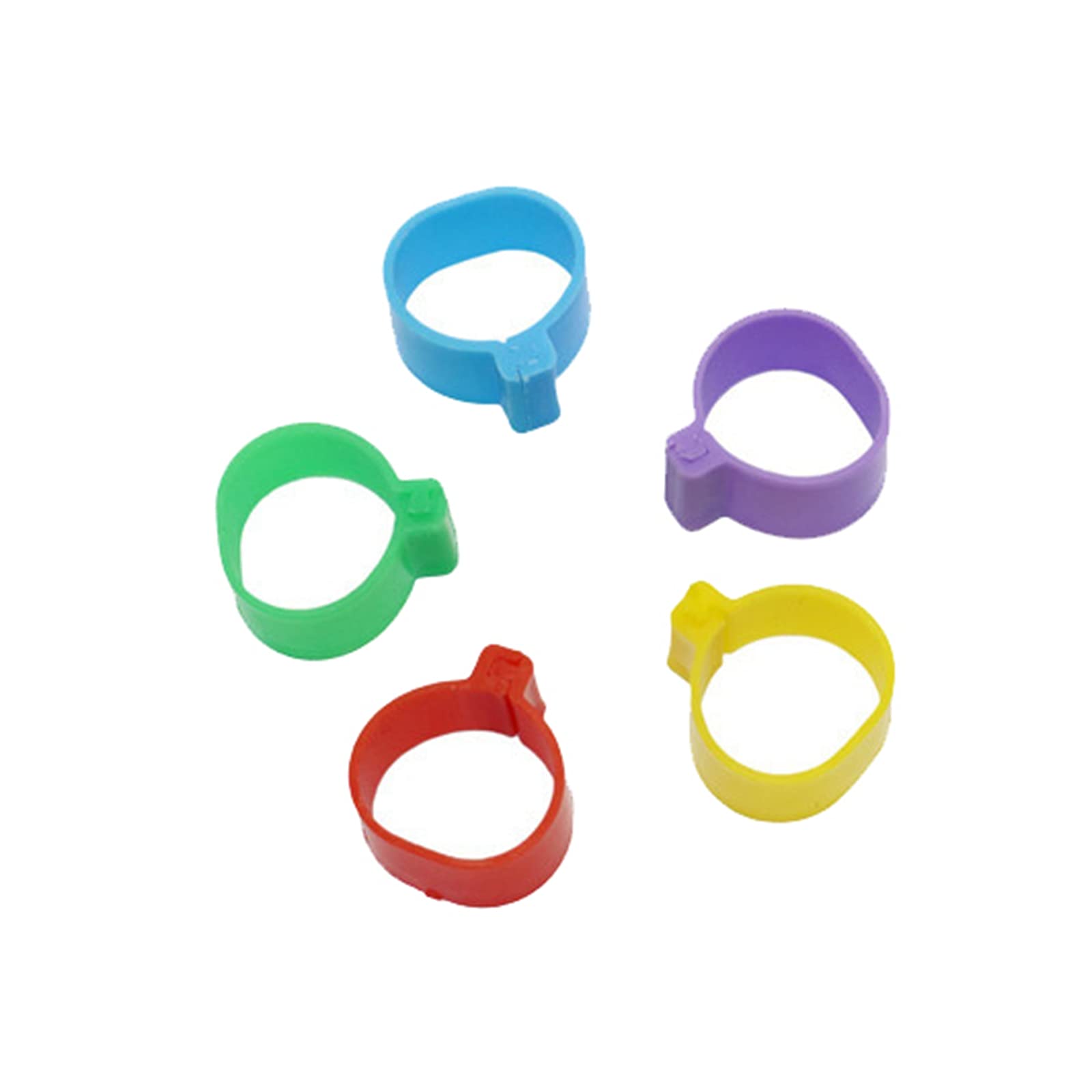 Anelli di zampa di pollo， 1000 pezzi Diametro interno 1,6 cm Anello for piede di pollo Anello for piccione e quaglia(Mix Color)