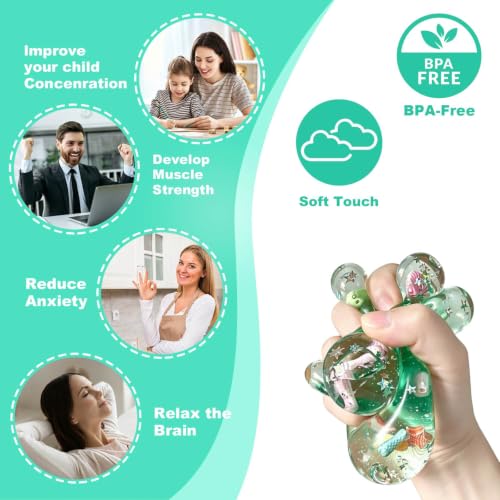 Stress Cube Squishy 2 Pack - Gifts for Men Women Adults Teens, Fidget Toys Sensory Squeeze Toy for Stress Relief, Anxiety Relief Toys for Teens Adults Men Desk Toy Accessory, Stocking Stuffer Gifts — view 5