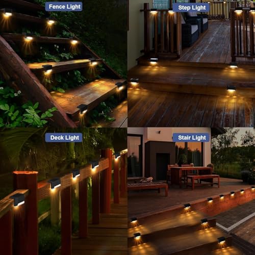 Image of Solar Deck Lights | Waterproof LED Outdoor | Solar Lights for Deck, Stair Railing, Wall, Garden, Patio, and Balcony Decor