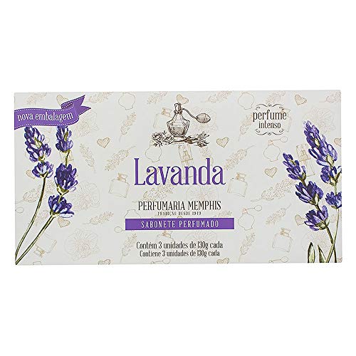 Estojo 3 Sabonetes Lavanda Memphis, de 130G Cada., Perfumaria Memphis