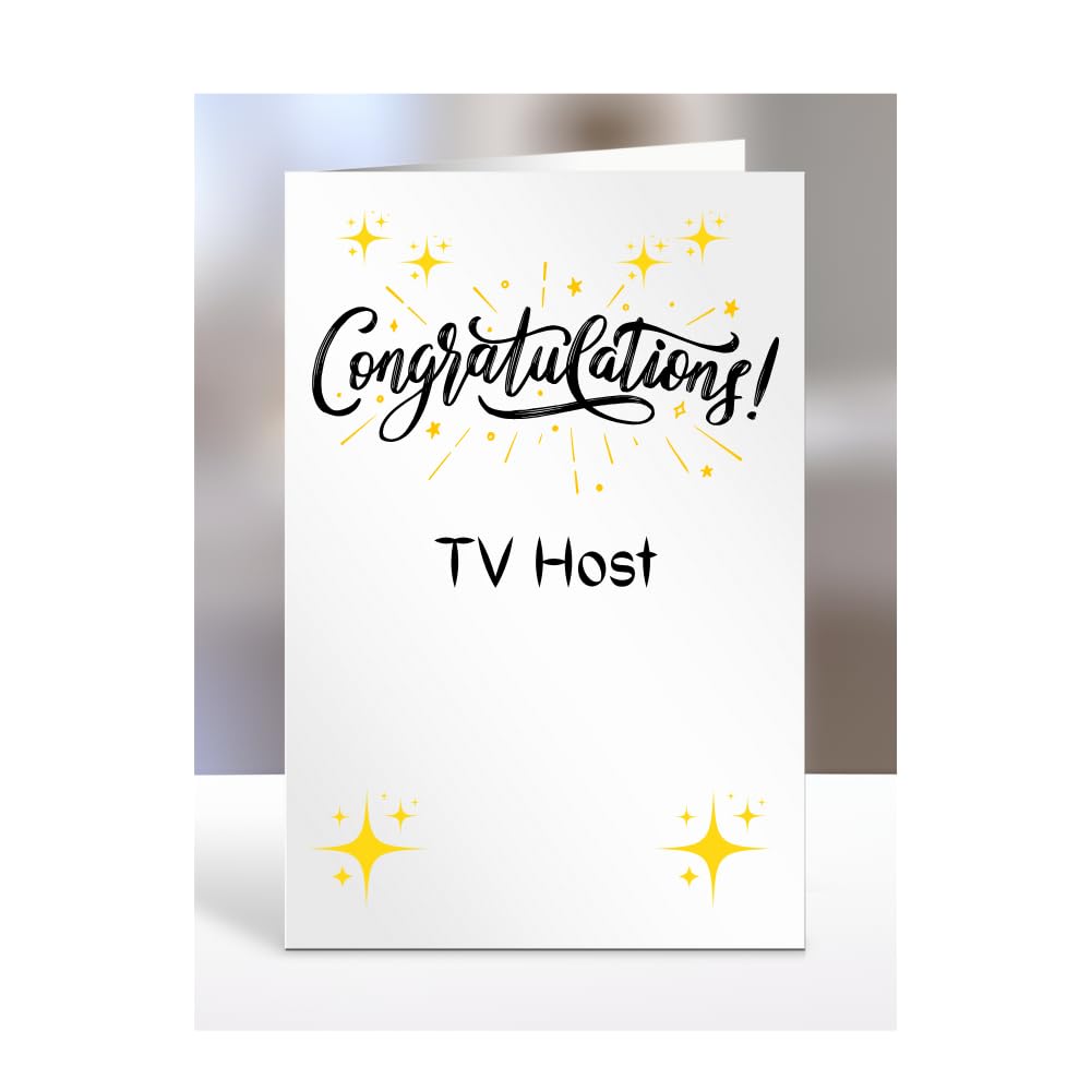 Congratulations TV Host card, gifts for men, women, colleagues, boss, manager, son, daughter, grandson, presents for christmas, A5-243c_256
