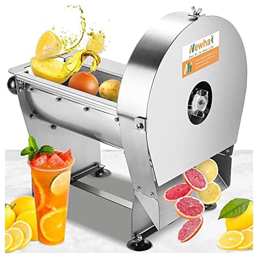Newhai Commercial Vegetable Slicer Electric Potato Slicing Machine Automatic Fruit Slicer 0-10mm (0-0.4’’) Stainless Steel for Cabbage Onion Tomato (110V US Plug)